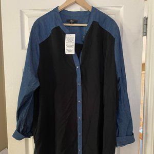 NWT Ellos Plus Size Denim Shirt